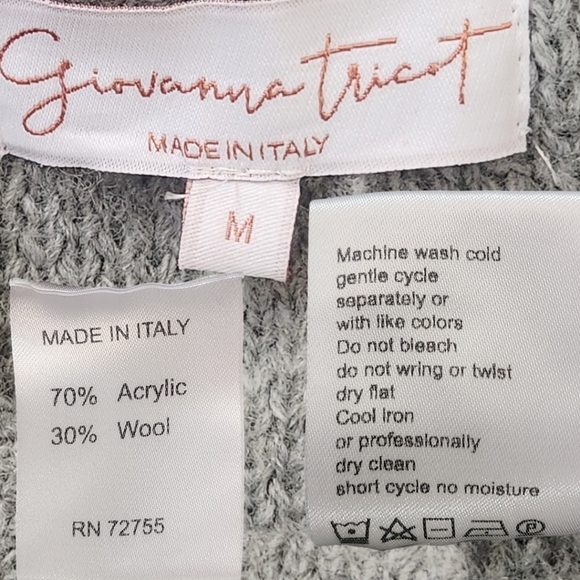 GIOVANNA TRICOT Wool Long Line Cardigan Sweater - Size M - Picture 11 of 11